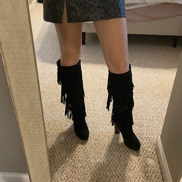 Dune London Suede Fringe Boots - Picture 3 of 4